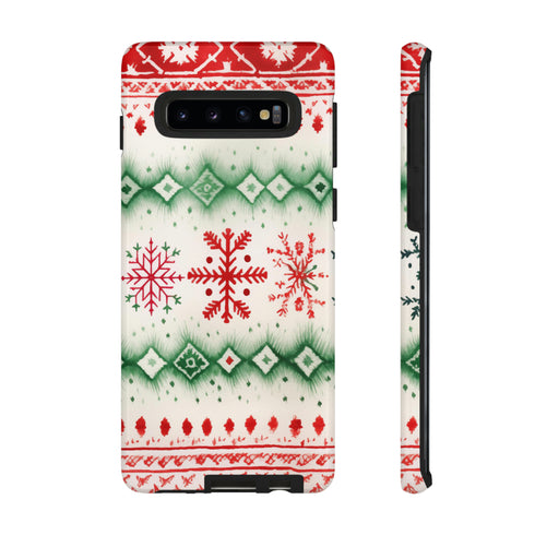 Icelandic Watercolor inspired by Christmas Sweaters - Impact Resistant Phone Case Samsung Galaxy S10 Glossy
